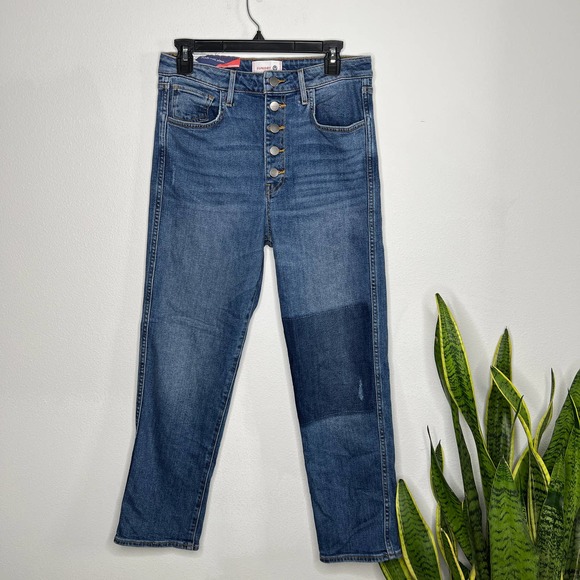 Sundry Rainbow Embroidered Patch Jeans Straight Leg 29 - Picture 3 of 6